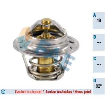 Bild av FAE 5202992 Thermostat d&#039;eau 92 avec joints OPEL: Meriva A, Astra G CC, Corsa B 3/5 portes, VAUXHALL: Mk1, Mk4 CC
