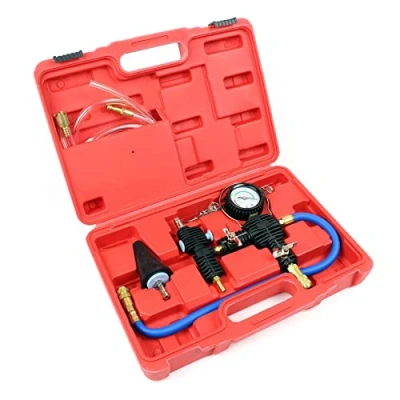 Bild av Yato Professionellt kylsystem set med tryck och testutrustning, 3 delar, 1 bar, 340 l/min, 1545 mm anslutning, kylsystemstestare, ventilationsenhet, avtryckare, testare, universell vattentank, kylvatten, vakuum