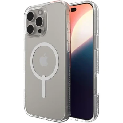 Bild av ZAGG Crystal Palace Snap Grafenförstärkt Mobilskal för iPhone 16 Pro Max [6,9 Tum], MagSafe kompatibelt, Antigulningsteknik, Reptålig, Stötdämpande Skal (Transparent)