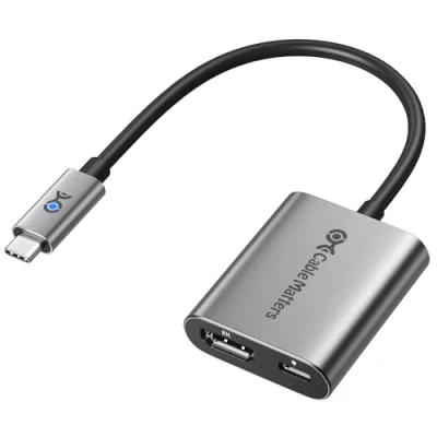 Bild av Cable Matters 48 Gbps USB C till HDMI 2.1 adapter med 100 W laddning, 4K 240Hz/8K 60Hz HDR (DSC krävs) Thunderbolt 4 kompatibel iPhone 15 Pro Max (maximal upplösning på alla MacBook är @60Hz)