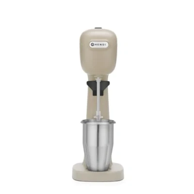 Bild av HENDI Milkshaker mixer, kall cappuccino, milkshaker, dryckesblandare, Incl 2 skålar (rostfritt stål och polykarbonat) uppsättningar med reservomrörare, 230 V/400 W, 170 x 196 (H)490 mm,