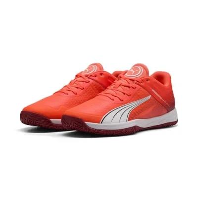 Bild av Puma Unisex Accelerate Turbo inomhus domstolssko, Glödande röd vit mörk karmosinröd svart, 4 UK, 37 EU