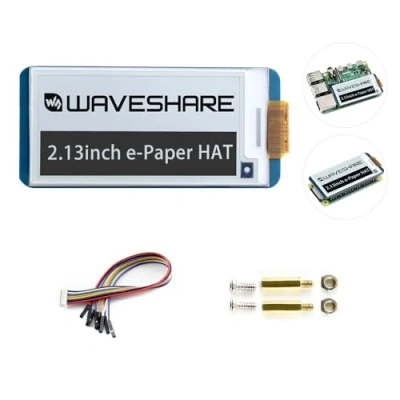 Bild av Waveshare 2.13 Inch E Paper Display HAT V4 250x122 Resolution Ink Screen Electronic Module with Embedded Controller Partial refresh for Raspberry Pi/Jetson Nano/Arduino,Support SPI Interface