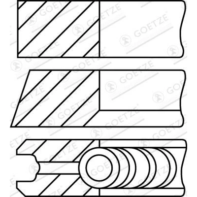 Bild av GOETZE ENGINE 08 453600 00 Jeu De Segments Pistons 81 VOLKSWAGEN: Golf 7, 7 Variant, Passat B8 Berline, SEAT: Leon III 3/5 portes, ST