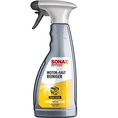 Bild av SONAX Motor + kallt rengöringsmedel (500 ml) eliminerar alla olje och fettföroreningar från motorer, maskindelar, aggregat verktyg, artikelnr. 05432000, grå