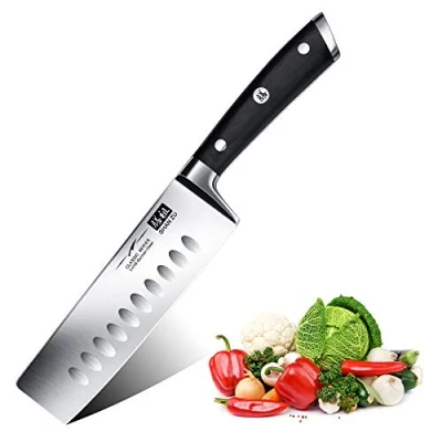 Bild av SHAN ZU Kökskniv Nakiri, Japansk Kniv på 16,5 cm, Knivkock Tyskt Rostfritt Stål, för Grönsaker Professionell med Ergonomiskt Handtag och Presentförpackning Classic Series