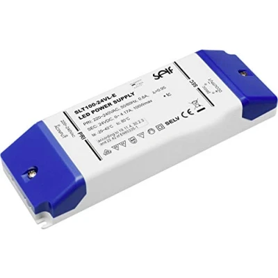 Bild av Self Electronics 1645981 SLT100 24VL E LED transformator konstant spänning 100 W 04,17 A 24 V/DC ej dimbar, moeb, grå, blå, effekt: