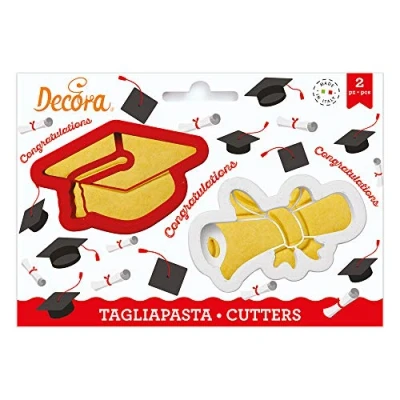 Bild av Decora 0255047 Graduation Plastic Cookier Cutters Set Of 2