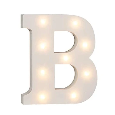 Bild av Out of the Blue 57/6075 träbokstav &quot;B&quot; upplyst med 9 LED lampor, batteridriven, ca 16 cm, x 3 cm