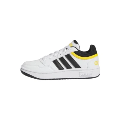 Bild av adidas Hoops skor, Cloud White/Core Black/Bold Gold, 2 UK, Moln vit kärna svart fet guld, 34 EU