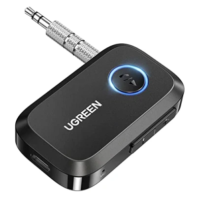 Bild av UGREEN Bluetooth 5.3 Adapter Car with 3.5mm AUX Jack and Built in Microphone Handsfree Calls for Speakers.（Svart）