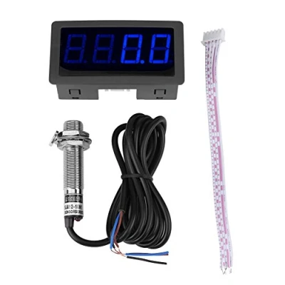 Bild av Digital LED 4 Drehzahlmesser + Hall Sensor N?herungsschalter NPN rot / blau(Blau)