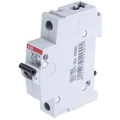 Bild av ABB S201M B6 Miniatyr Brytare, 1 pol, typ B, 10 kA/15 kA Brytkapacitet, 6 Amp ström (2CDS271001R0065)