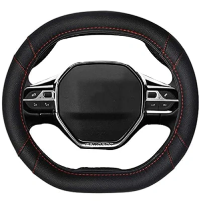 Bild av Mayco Bell Rattskydd i mikrofibriller som passar till Peugeot 4008 5008 2016 2019 508 208 e (svart/röd linje)