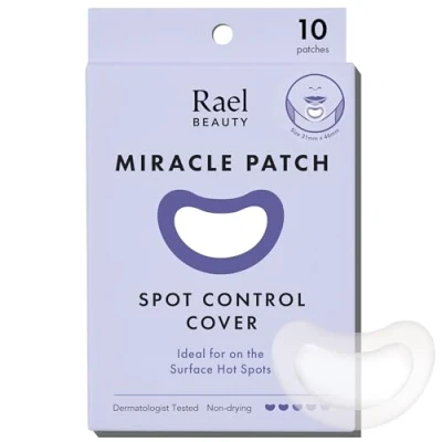 Bild av Rael Pimple Patches, Miracle Large Spot Control Cover Size for Chin Cheek Nose, Korean Skincare, Hydrocolloid Acne Treatment Patch, Vegan &amp; Cruelty Free (10 Count)