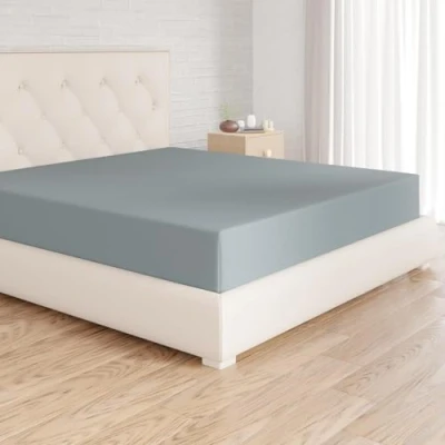 Bild av Amazon Basics Formsydda lakan i mikrofiber, spa blå, 180 x 200 30 cm