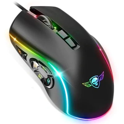 Bild av Spirit Of Gamer x Elite M30 Trådbunden spelmus för PC 10 programmerbara knappar 1 2800 DPI optisk sensor 13 RGB bakgrundsbelysningseffekter Fingerfack