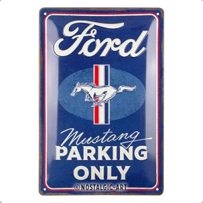 Bild av Nostalgic Art Plåtskylt i retrostil, 20 x 30 cm, Ford Mustang Parking Only Presentidé för fans, av metall, vintagedesign