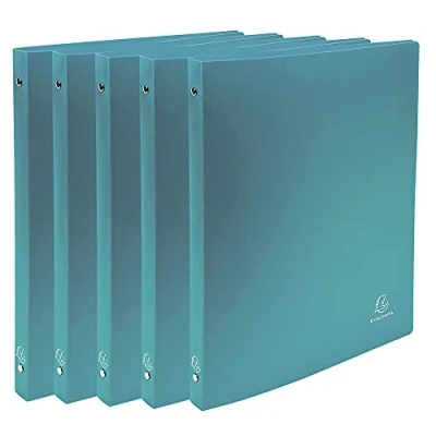 Bild av Exacompta Réf. 51183SE Set med 5 OPAK flexibla mappar 4 runda ringar, diameter 15 mm Rygg 20 Yttermått: 32 x 25 cm A4 format Färg: mörkgrön