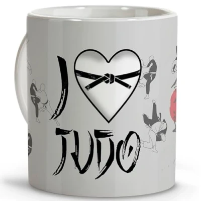 Bild av LolaPix judo mugg present judoka kampsport presenter till idrottare original presentmuggar kaffemuggar keramisk 330 ml