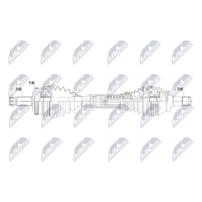 Bild av NTY NPW LR 056 Drivaxel framaxel vänster 619mm