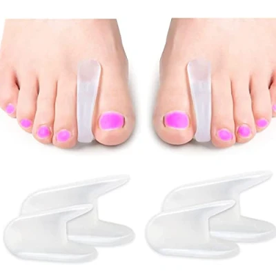 Bild av Gel Hallux Valgus tåseparator tåkorrigering tåavskiljare silikon [4x] avlastar bollar, silikontår avståndshållare för överlappande tår