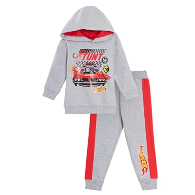 Bild av Hot Wheels 2 st overall med huva och joggingbyxor för pojkar (grå, 56 år)