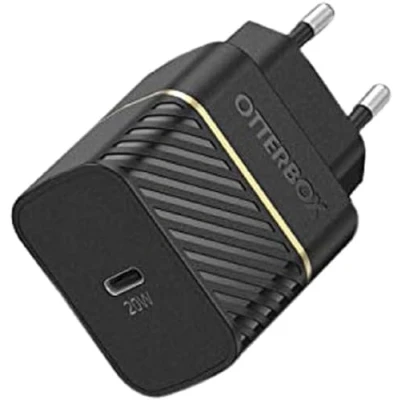 Bild av OtterBox USB C PD EU Väggladdare 20W, snabbladdare för Smartphone och surfplatta, falltestad, tålig, Svart, Utan Förpackning
