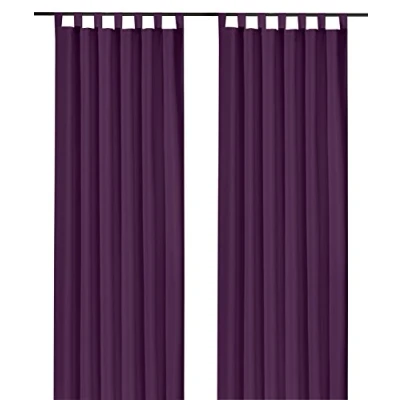 Bild av heimtexland ® Dekorativt draperi med öglor och veckband uni i lila H x B 175 140 cm ogenomskinlig men ljusgenomsläpplig gardin naturligt matt violett enfärgad vackert lätt fall slinga
