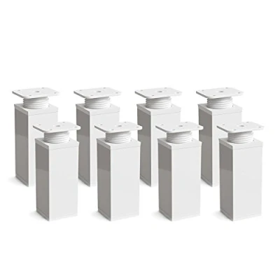 Bild av sossai Justerbara möbelben, set med 8 st, H 60 mm, vit, modern design, fyrkantigt profil, modell MFV1, för skåp och byråer