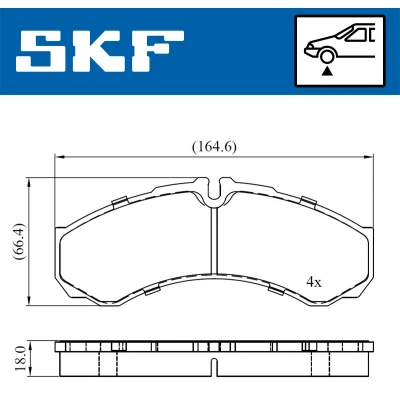 Bild av SKF VKBP 80507 Jeu de plaquettes frein préparé pour indicateur d&#039;usure IVECO: DAILY 3, 2 Pritsche/Fahrgestell, Kasten/Kombi