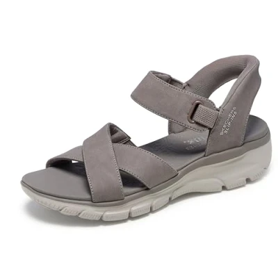 Bild av Skechers Dam Easy Going Somewhere Sunny sneakers, Taupe, 7 UK, Mullvadsbrunt, 40 EU