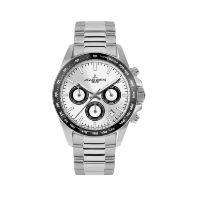 Bild av Jacques Lemans Liverpool Kronografklockor, Storlek: One Size, Steel white