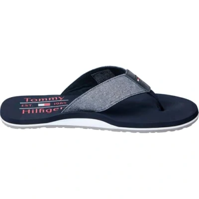 Bild av TOMMY HILFIGER Herr Chambray flip flops med linne, Desert Sky Blue, 41 EU