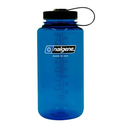 Bild av Nalgene Sustain Tritan BPA fri vattenflaska tillverkad med material härledd av 50% plastavfall, 32 uns, bred mun, skifferblå