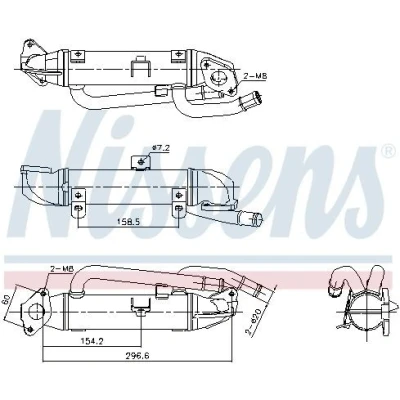 Bild av NISSENS 989414 Refroidisseur EGR sans bypass de dépression AUDI: A4 B7 Avant, Berline, B6/B7 Cabriolet, SKODA: Superb I Berline