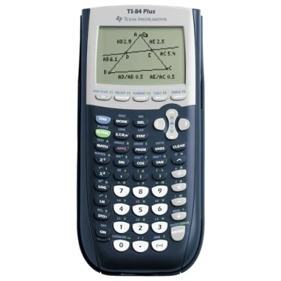 Bild av Texas Instruments TI 84 Plus grafisk kalkylator (8 rader display, minne, 2D vyer) mörkblå
