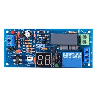 Bild av AC220V timer relämodul, 1,0 W 10A/250VAC, 10A/30VDC utgång, justerbart tidsrelä, Temporisatio relämodul (1 99sec/1 99mins)