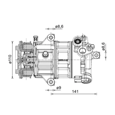 Bild av MAHLE ORIGINAL ACP 1491 000P Compresseur De Climatisation 6HVS14ec PAG 46 YF 1234yf, R 134a FORD: FIESTA 7