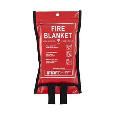 Bild av Firechief SVB1/K100 P Premium brandsläckare med tätning Liten brandsläckningsfilt (1,1 m x 1,1 m) Lämplig för användning i hemmet (kök, kontor, garage), 101 1489