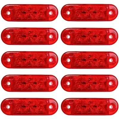 Bild av Generic 10 x LED Markeringsljus Sidomarkeringsljus 12V 24V Positionsljus Släpvagn Husvagn Skåpbil Bil Lastbil röd