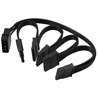 Bild av Honglei 4 stifts Molex till 15 SATA splitter strömkabel, Gelrhonr LP4 5 x strömkonverteringslinje förlängning Y kabel för hårddisk