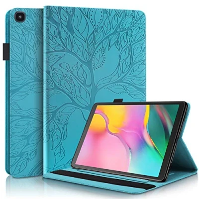 Bild av Succtop Fodral för Galaxy Tab A 2019 10,1 tum PU läder med stativfunktion, skyddsfodral kortplats, pennhållare Samsung SM T510/SM T515 blå