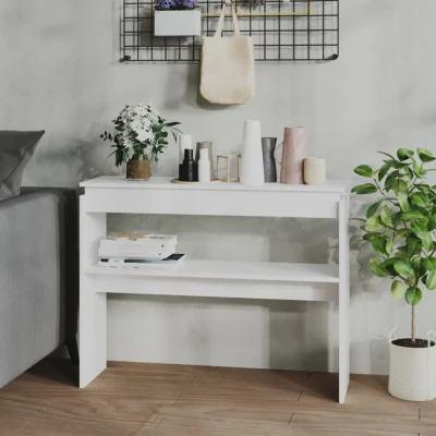 Bild av Avlastningsbord vit 102x30x80 cm konstruerat trä