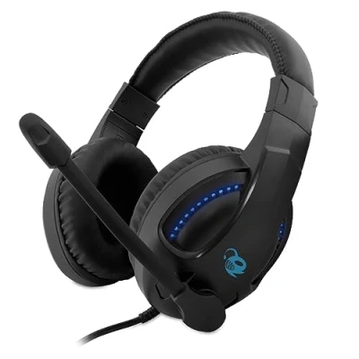 Bild av DeepGaming Spelhjälmar, Gaming hörlurar med flexibel mikrofon, 3,5 mm Jack, LED lampor USB, Kompatibel PS4, PS5, PC, Switch, Xbox Series