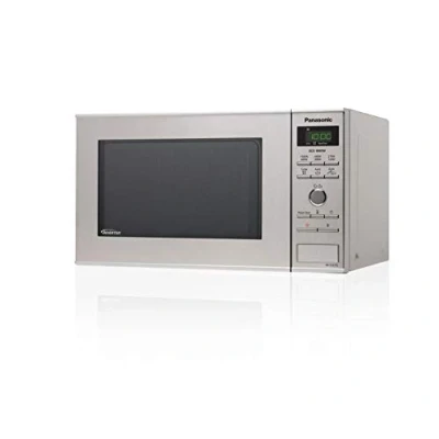 Bild av Panasonic NN SD27HSGTG mikrovågsugn med glassroterande tallrik, 23 l, 1000 W, 10 automatiska program, automatisk upptining, 6 effektnivåer, timer, digital LED skärm, rostfritt stål och silver