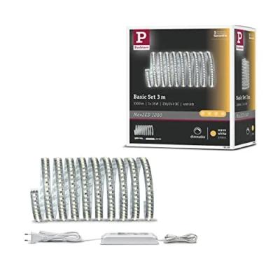 Bild av Paulmann 70588 LED Stripe MaxLED 1000 Basic Set 3m Varmvit 40W 230/24V 75VA Silver Strip Ljusremsa Ljusrör