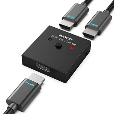 Bild av BENFEI HDMI omkopplare 4K, dubbelriktad splitter 2 i 1 ut/1 utgång, stöder 4K 3D HD 1080P kompatibel med Firestick, Xbox PS4 Roku HDTV