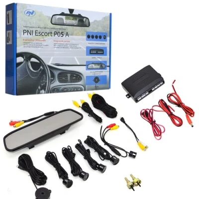 Bild av Parkeringsplats backsystem med LCD backspegel PNI escort P05 A 4 sensorer, backkamera