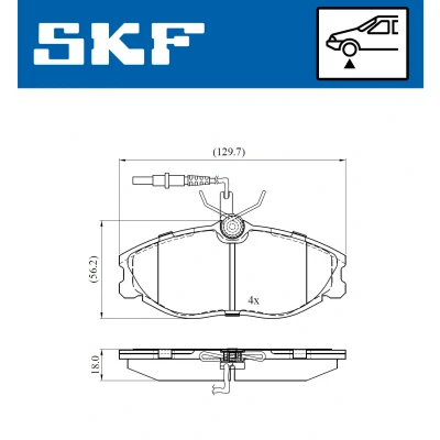 Bild av SKF VKBP 80477 E Jeu de plaquettes frein contact signal d&#039;usure inclus